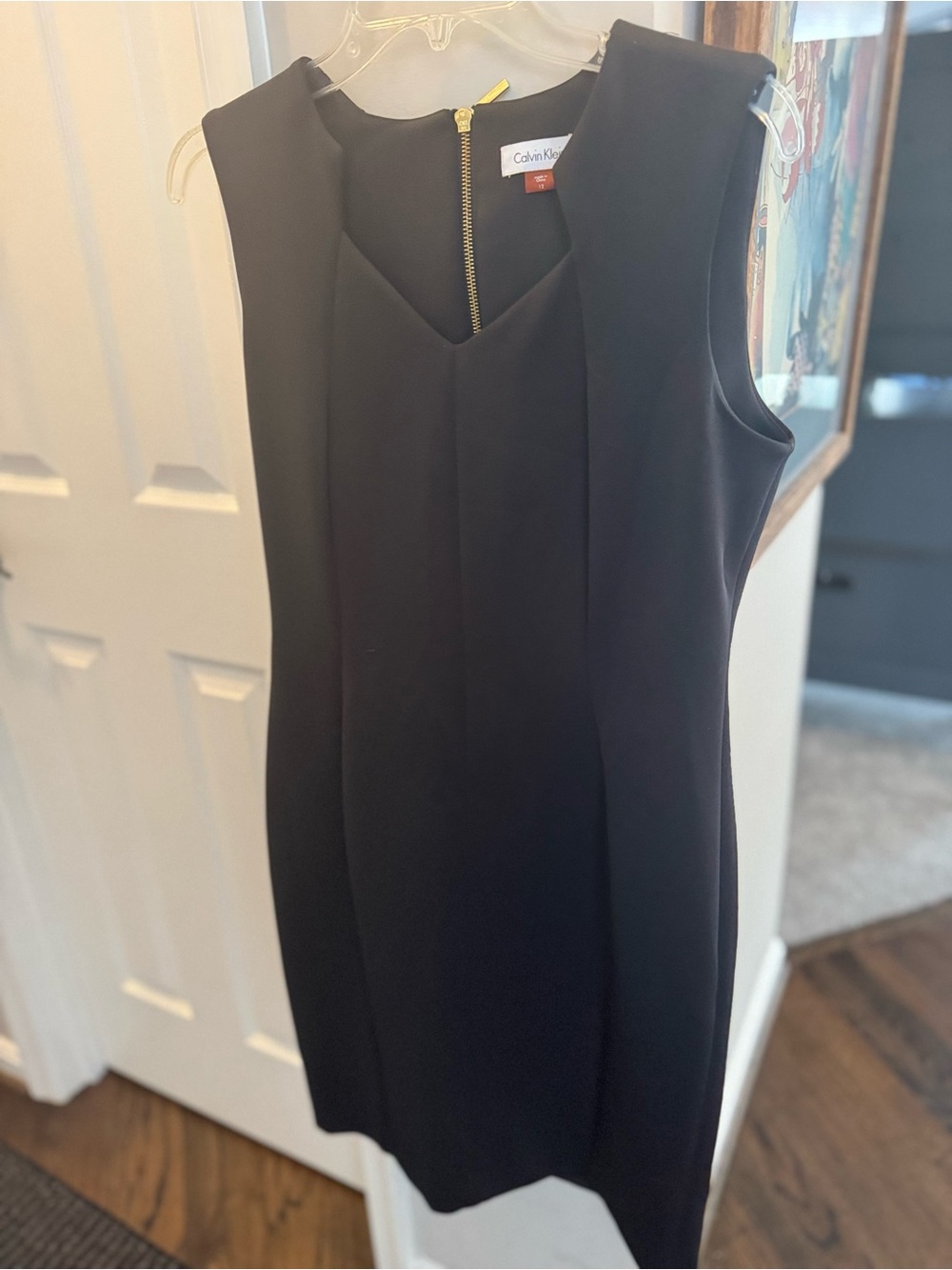 Calvin Klein Black Sleeveless V-Notch Mini Dress